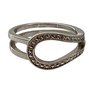 Vintage DAN Silver Tone Statement Womens Ring Jewelry